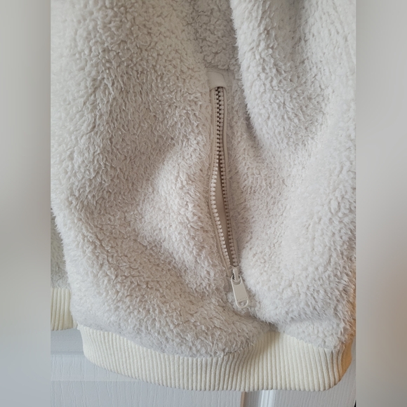 Athleta Tugga Sherpa Full Zip Warm Fleece Jacket Ivory Cream Plus Size 1X - Picture 5 of 11